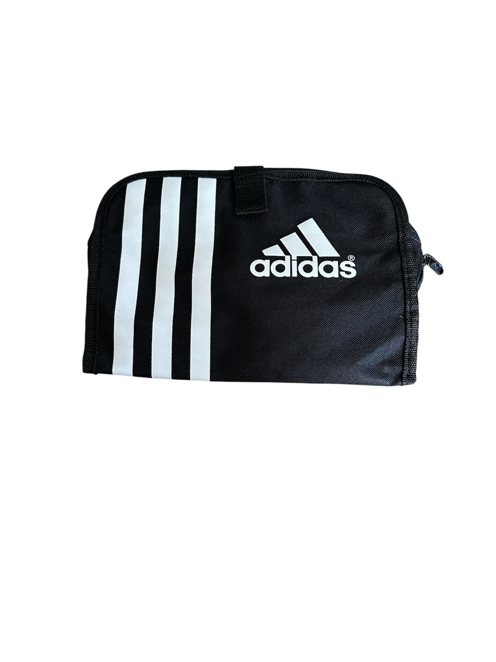 adidas Black and White Toiletry Pouch with Signature Stripes